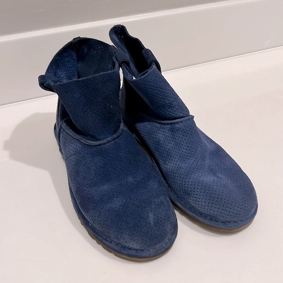 UGG Tawny authentic perforated classic unlined mini ankle booties, blue - Picture 5 of 10